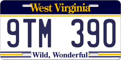 WV license plate 9TM390