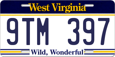 WV license plate 9TM397