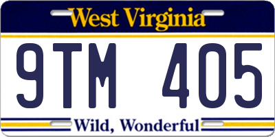 WV license plate 9TM405