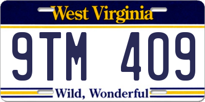 WV license plate 9TM409
