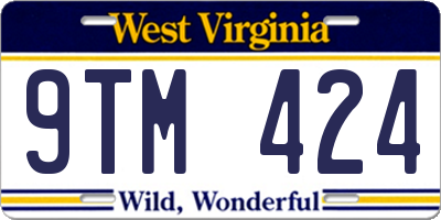 WV license plate 9TM424