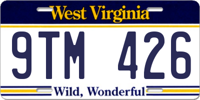 WV license plate 9TM426