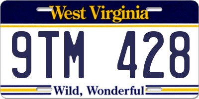 WV license plate 9TM428