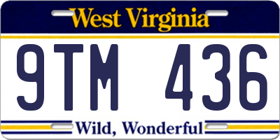 WV license plate 9TM436