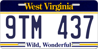 WV license plate 9TM437