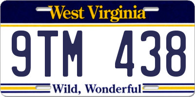 WV license plate 9TM438