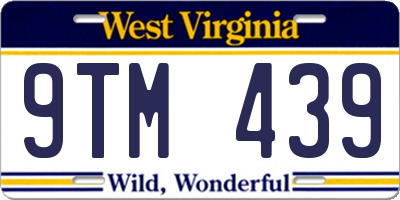 WV license plate 9TM439