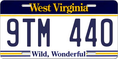 WV license plate 9TM440