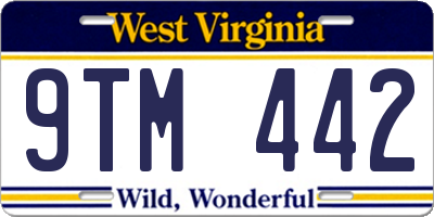 WV license plate 9TM442