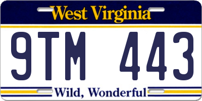 WV license plate 9TM443