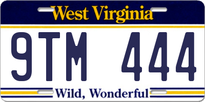 WV license plate 9TM444