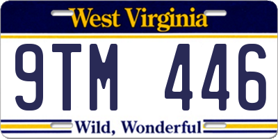 WV license plate 9TM446