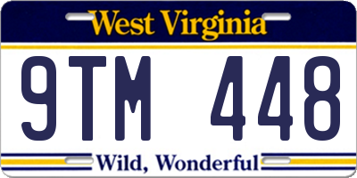 WV license plate 9TM448