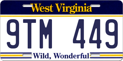 WV license plate 9TM449