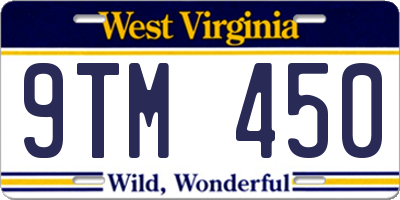 WV license plate 9TM450