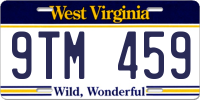 WV license plate 9TM459