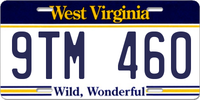 WV license plate 9TM460