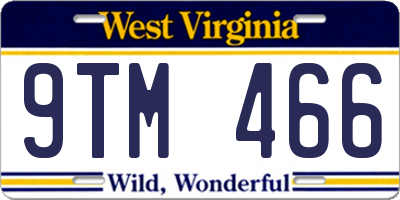 WV license plate 9TM466