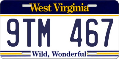 WV license plate 9TM467
