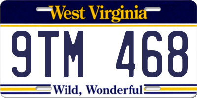 WV license plate 9TM468