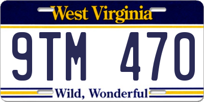 WV license plate 9TM470