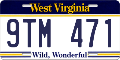 WV license plate 9TM471