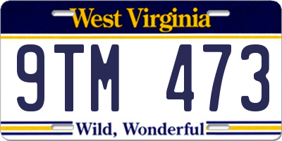WV license plate 9TM473