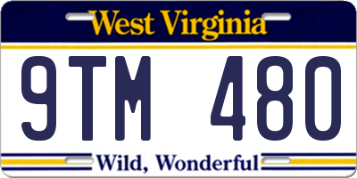 WV license plate 9TM480