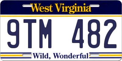 WV license plate 9TM482