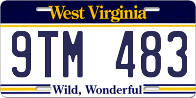 WV license plate 9TM483