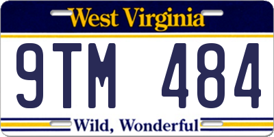 WV license plate 9TM484