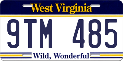 WV license plate 9TM485