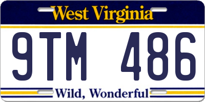 WV license plate 9TM486