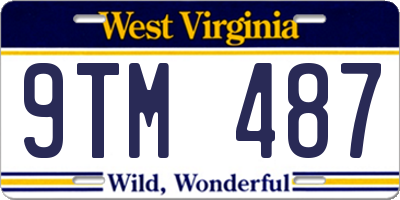 WV license plate 9TM487
