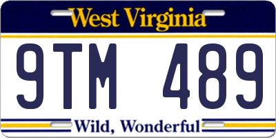 WV license plate 9TM489