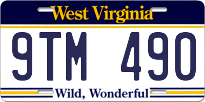 WV license plate 9TM490