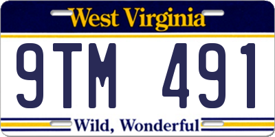 WV license plate 9TM491