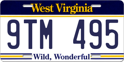 WV license plate 9TM495