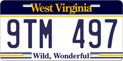 WV license plate 9TM497