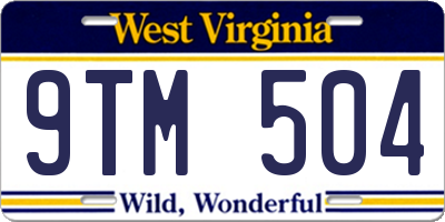 WV license plate 9TM504