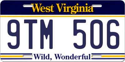 WV license plate 9TM506