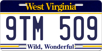 WV license plate 9TM509