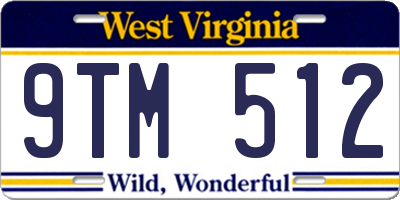 WV license plate 9TM512