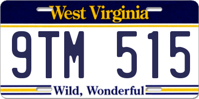 WV license plate 9TM515