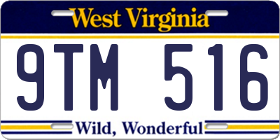 WV license plate 9TM516