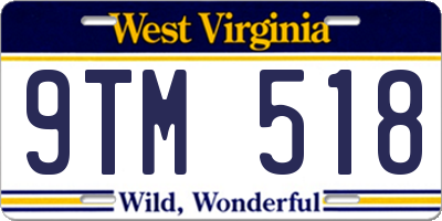 WV license plate 9TM518