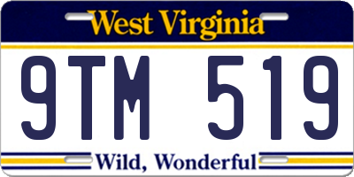 WV license plate 9TM519