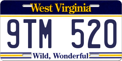 WV license plate 9TM520