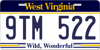 WV license plate 9TM522