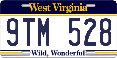 WV license plate 9TM528